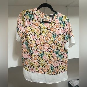 Banana Republic Semi-sheer Floral/Daisy Blouse